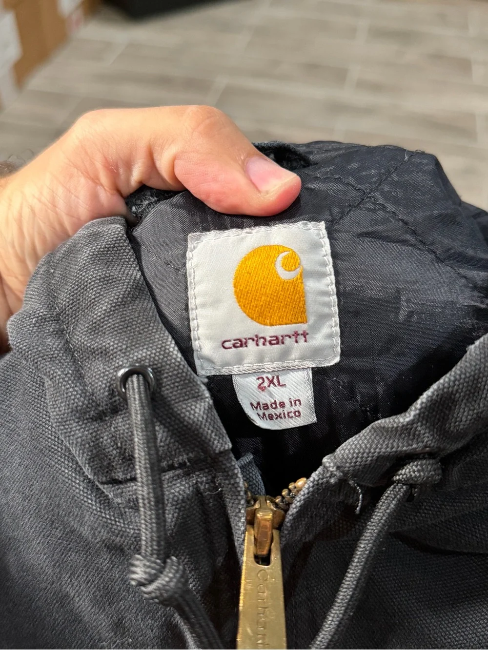 Vintage Carhartt Quilt lined Insulated Black Canvas Jacket Mens XXL 100733 001